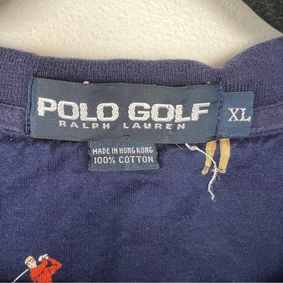Vintage Polo Golf Polo Shirt Golfer Print - Picture 4 of 6